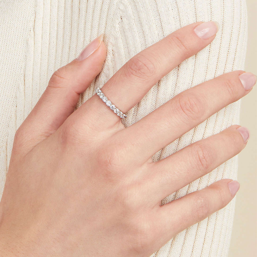 Anillo Ámbar Felino | Diamante/Plata