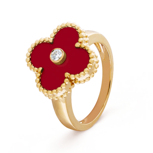 Anillo Ámbar | Rojo / Dorado