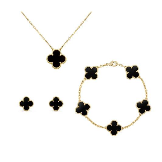 Dorado Negro Lujo | Conjunto de Trébol