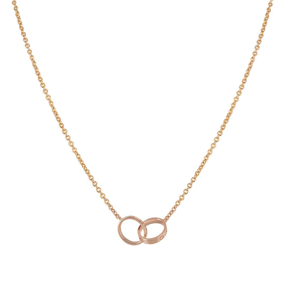 COLLAR DE AMOR DOBLE ANILLO | ORO ROSADO