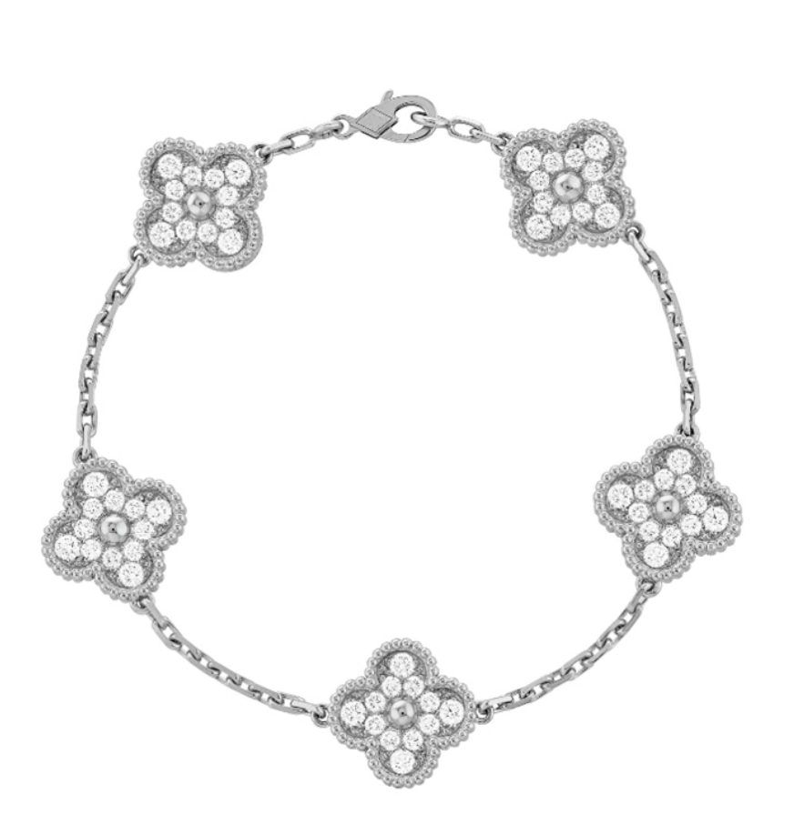 DELUXE CUATRO HOJAS | PLATA ZIRCONIA