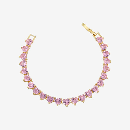 Pulsera Tenis | Con Corazón Rosa